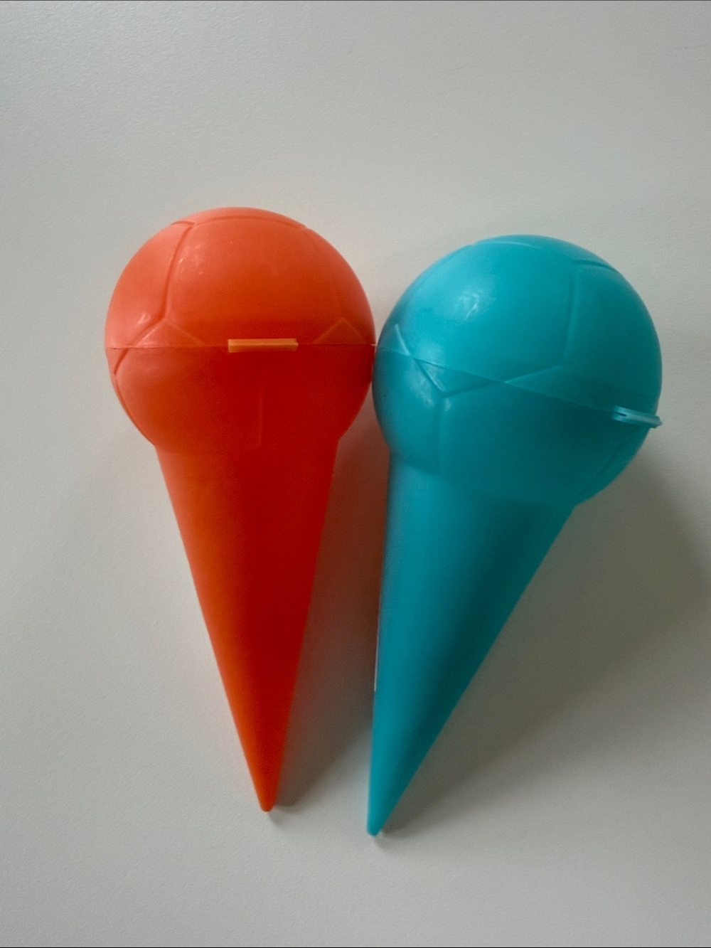 Italian Gelato / Ice Cream Cone holders / savers: Bright Orange & Teal Set of 2
